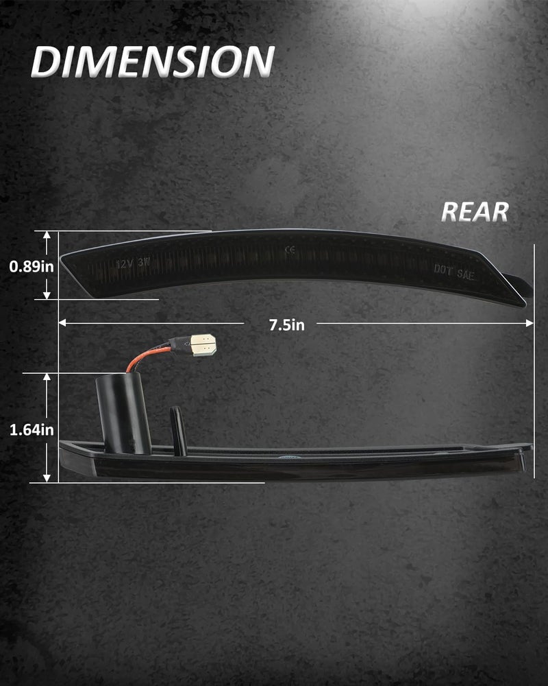 Best View Side Marker Light Assembly Compatible for MINI Cooper R55 R56 R57 R58 R59 R60 R61 2007-2015, Red Rear Fender Bumper Lamps, Smoked Lens 2PCS - Image 5